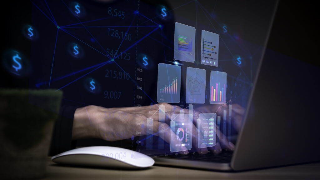 businessman working with business Analytics and Data Management
